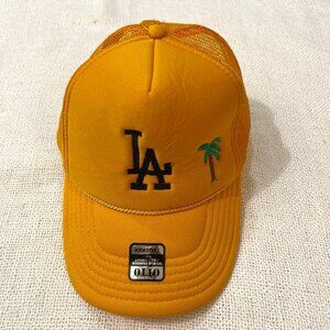 LA Trucker Adjustable Baseball Cap WIth Palm Tree Hat SnapBack Los Angeles